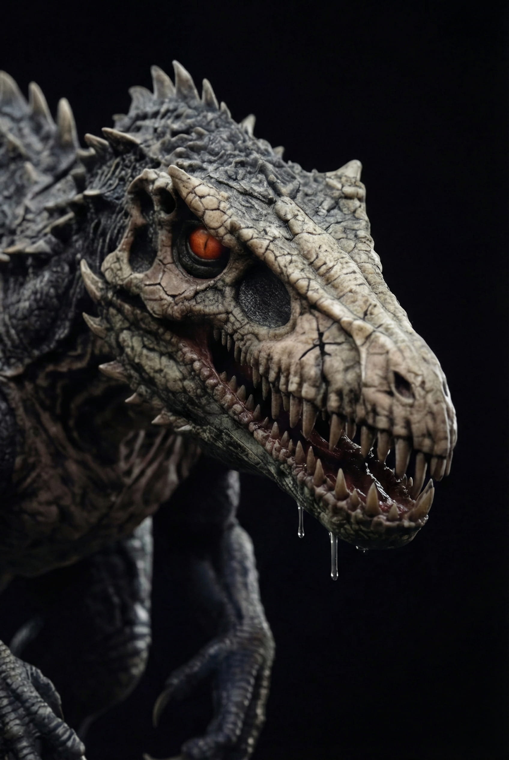 Tête du Mitosaldaite, dinosaure théropode carnivore