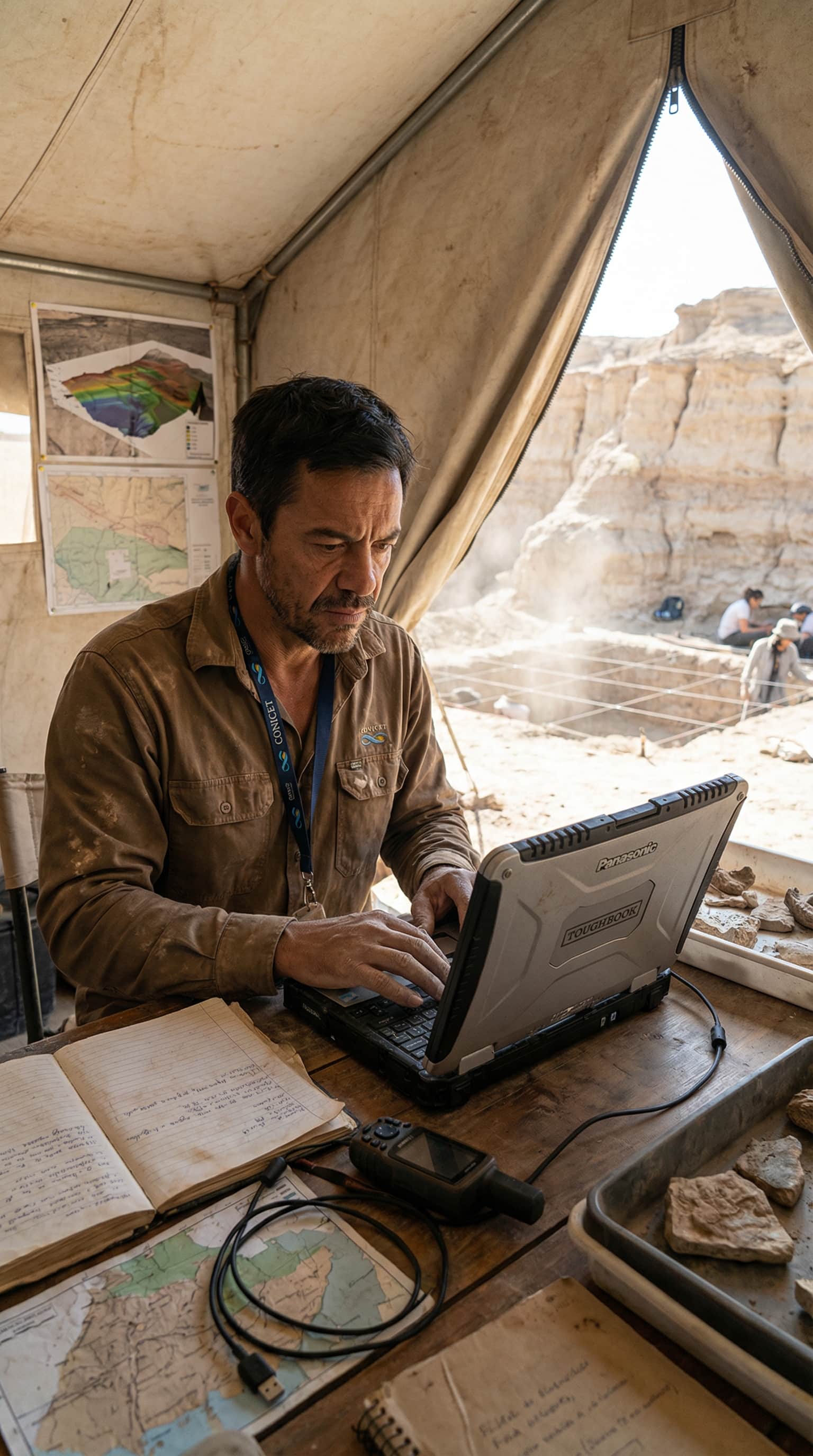 Dr Marco Reyes qui travail sur le site de fouille du Mitosaldaite