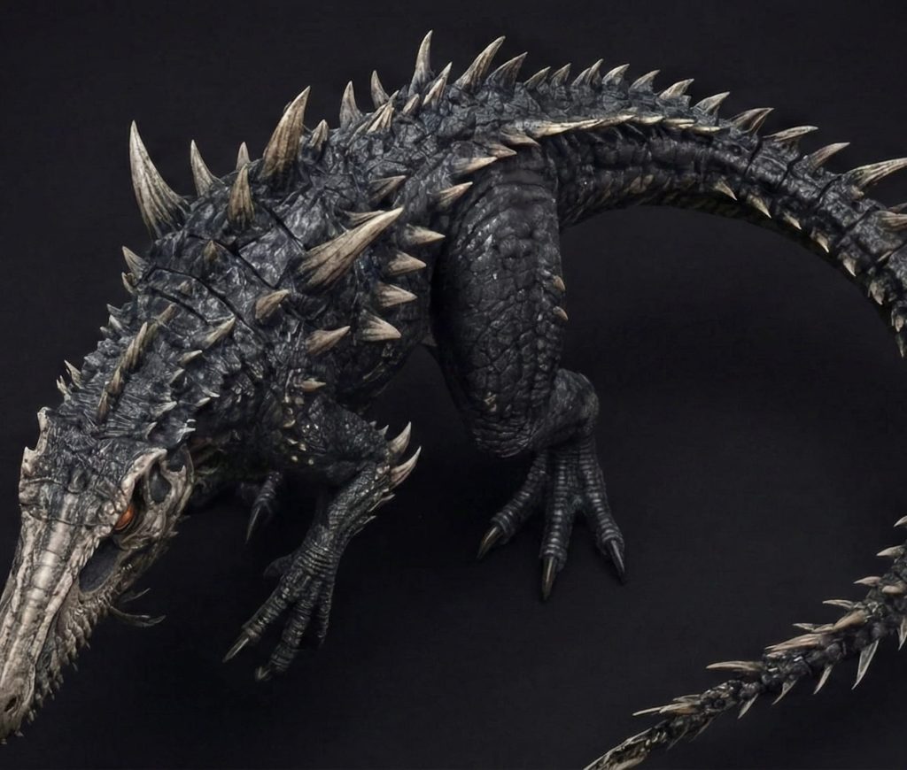 Vue aérienne du Mitosaldaite, dinosaure théropode de 14 mètres